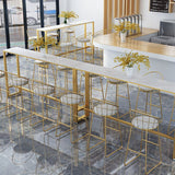 Stone Bar Dining Table Glam Rectangle Bar Table with Trestle Pedestal for Milk Tea Shop Clearhalo 'Bar Furniture' 'Bar Tables' 'bar_tables' 'furn' 'furn_bar_tables' 'Furniture' 'furniture_bar_tables' 'Kitchen & Dining Furniture' 1200x1200_414edfa4-37b8-47a9-ad01-8f6bd0aa1167