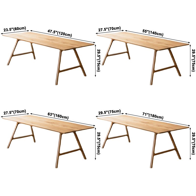Contemporary Rectangle Dining Table Pine Solid Wood Table with Double Pedestal Clearhalo ' dining_table' 'Dining Tables & Seating' 'Dining Tables' 'Furniture' 'furniture_dining_table' 'Kitchen & Dining Furniture' 'kitchen&dining_furn' 'kitchen' 'kitchen_dining_table' 1200x1200_414ffaf5-f2dc-4a0b-8fc8-f68c47f84f3c