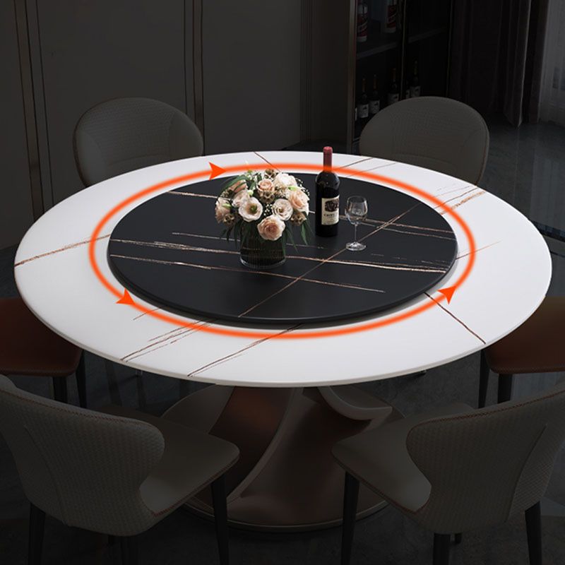 Modern Round Pedestal Dining Table Sintered Stone Home Convertible Dining Table Clearhalo 'Dining Tables & Seating' 'Dining Tables' 'dining_table' 'furn' 'furn_dining_table' 'Furniture' 'furniture_dining_table' 'Kitchen & Dining Furniture' 'kitchen' 'kitchen_dining_table' 1200x1200_415060be-5d14-49cb-9bd0-93d610f69e7b