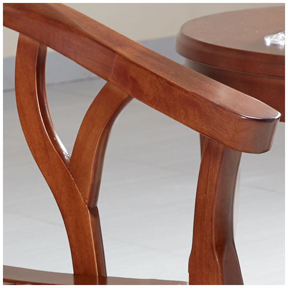 Traditional Dining Arm Chair Matte Finish Solid Wood Windsor Guest Chair with Four Legs