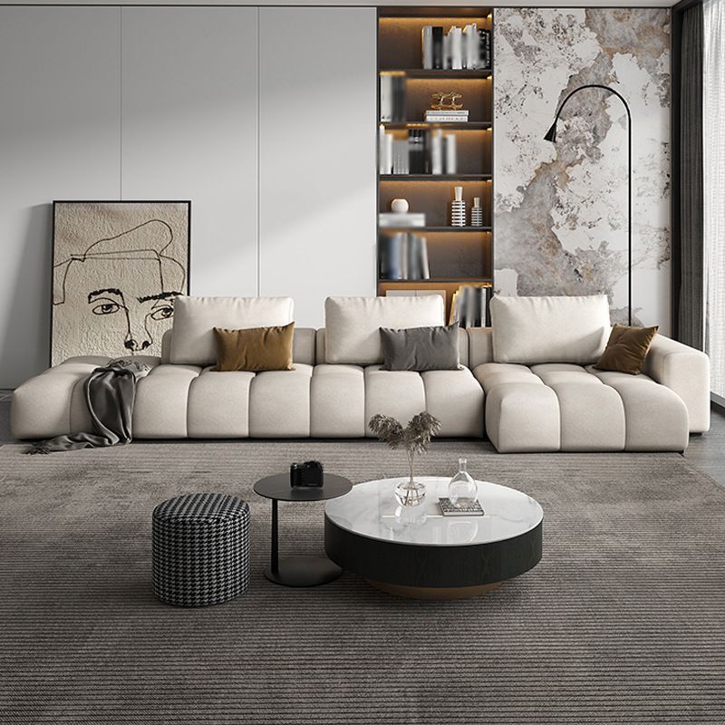 Nordic Cream Square Arm Sofa Faux Leather Cushion Back Sectional for Living Room Clearhalo 'furn' 'furn_sectionals' 'Furniture' 'furniture_sectionals' 'Living Room Furniture' 'Sectionals' 1200x1200_41518354-8ece-4619-bf38-97c98c88f021