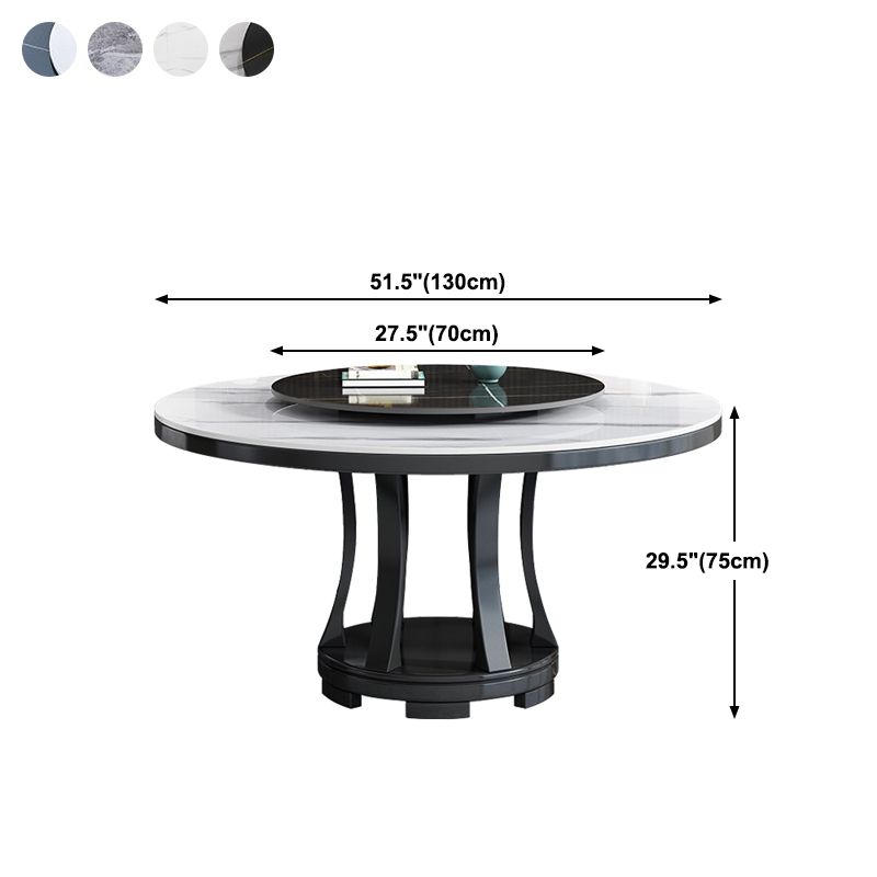 Modern Rubberwood Home Table Round Pedestal Convertible Dining Table Clearhalo 'Dining Tables & Seating' 'Dining Tables' 'dining_table' 'furn' 'furn_dining_table' 'Furniture' 'furniture_dining_table' 'Kitchen & Dining Furniture' 'kitchen' 'kitchen_dining_table' 1200x1200_415203bd-220c-473c-9a92-79729cab6799