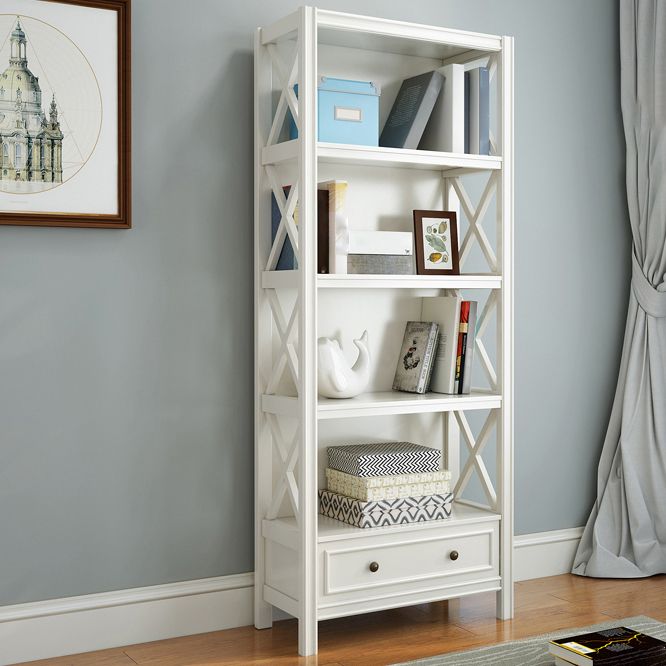 Rectangle Standard Solid Wood Bookcase Nordic Closed Back Bookshelf