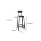 Contemporary Square Dining Stools Metal Bar Stools with Footrest