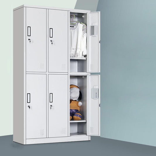 White Steel Wardrobe Cabinet Contemporary Hinged Wardrobe Armoire