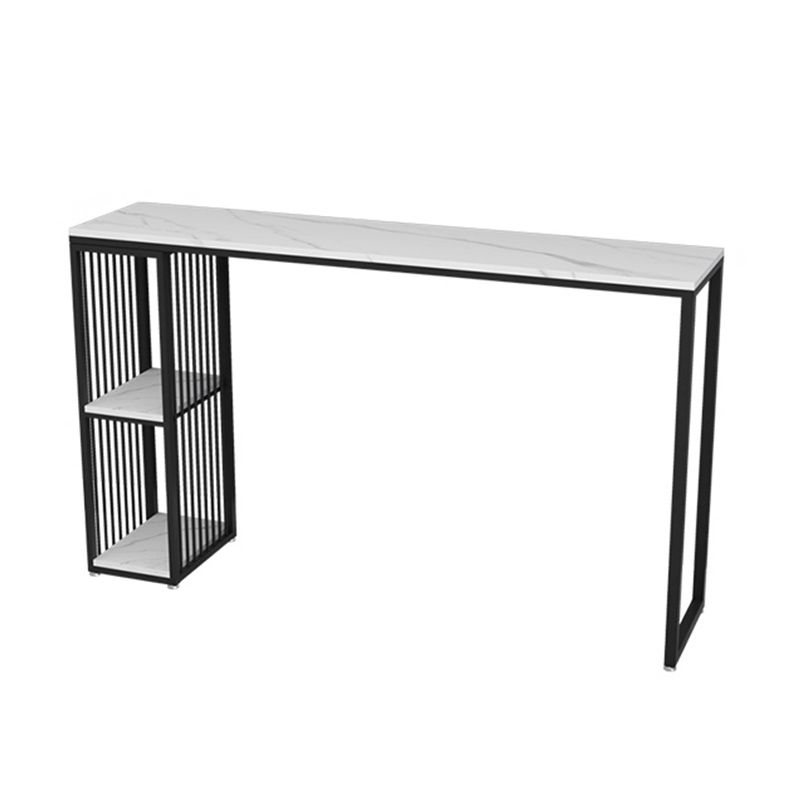 Tavolo da pranzo a barre di pietra glam rettangolo bar con doppio piedistallo per balcone