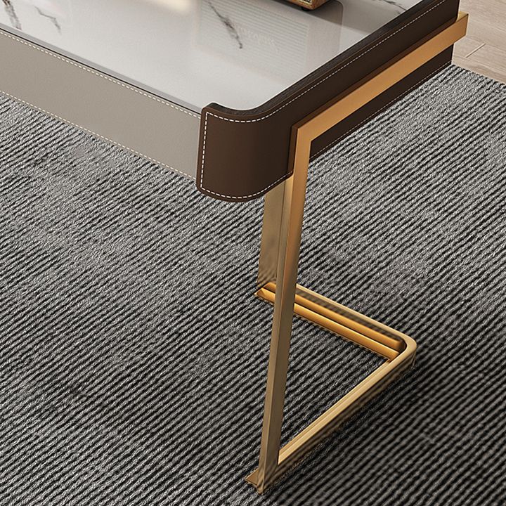 Stein gebogener Schreibtisch Glam 29.53 "großer Büroschreibtisch mit Schubladen