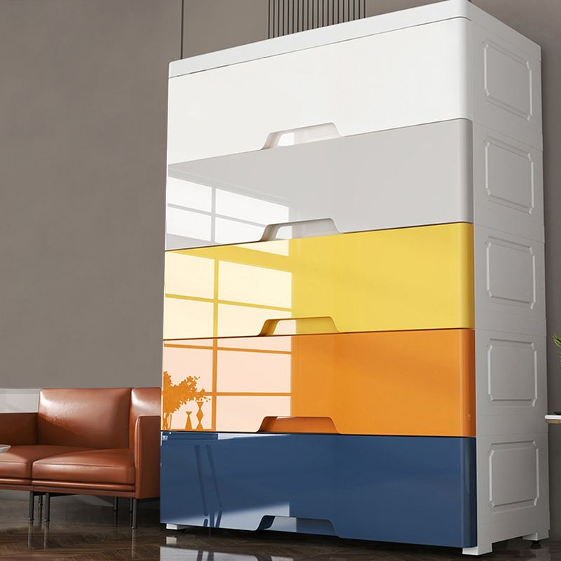 Plastic Storage Cabinet With Drawer Modern Wardrobe Cabinet for Home Clearhalo 'Armoires & Wardrobes' 'armoires_wardrobes' 'Bedroom Furniture' 'furn' 'furn_armoires_wardrobes' 'Furniture' 1200x1200_415cc1c1-5747-472f-97df-eb0cc0e5b879