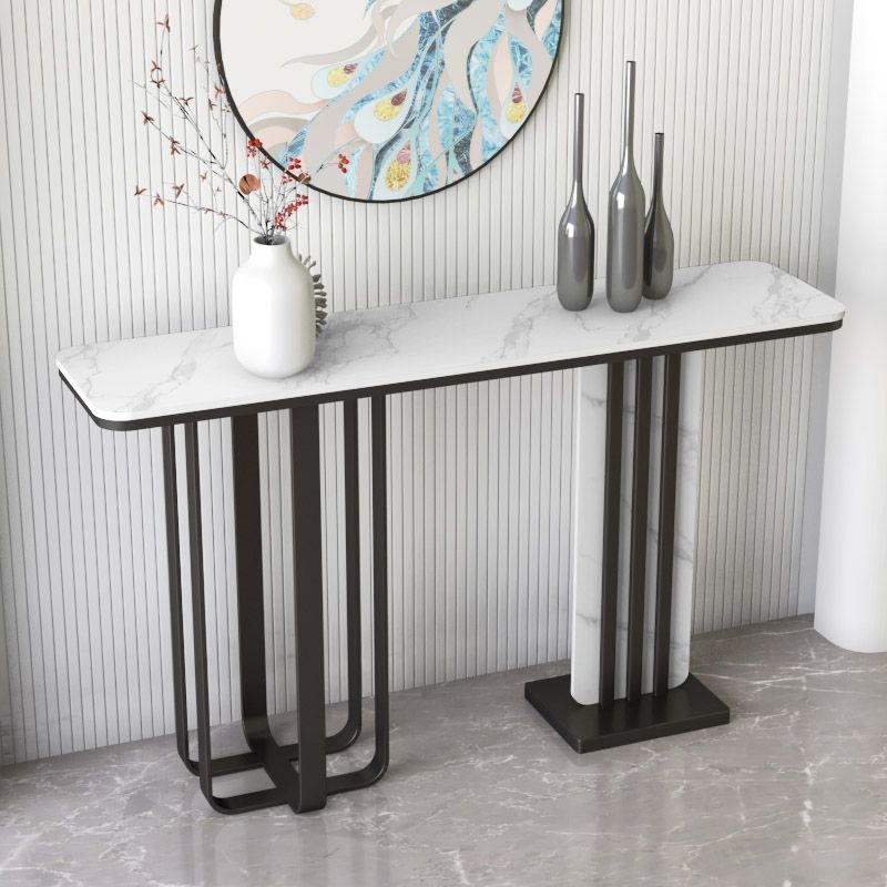 Tabla de consola de piedra moderna 31.5 "Mesa de acento resistente a las manchas de alto