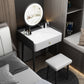17.32" Wide Vanity Set Contemporary Stone Dressing Table with Drawer