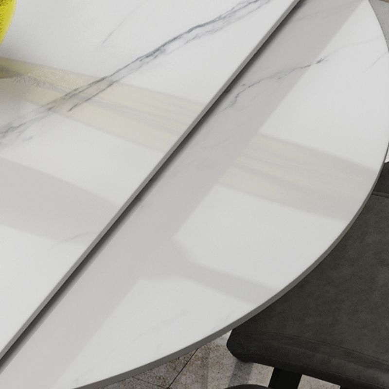 White Stone Dining Site Table Modern Round 4 Legs Dining Table Clearhalo 'Dining Tables & Seating' 'Dining Tables' 'dining_table' 'furn' 'furn_dining_table' 'Furniture' 'Kitchen & Dining Furniture' 1200x1200_416068fc-5492-41eb-90c0-af8166f44515