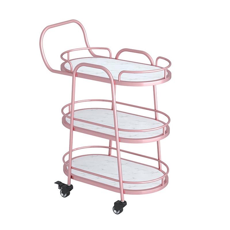 33.46" High Rolling Modern Prep Table Metal Prep Table for Dining Room