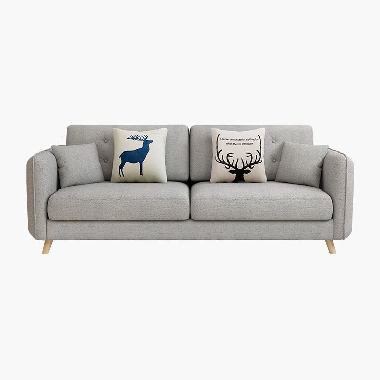 Modern Grey Fabric/Faux Leather Standard Sofa Square Arm Tufted Sofa Clearhalo 'furn' 'furn_sofas' 'Furniture' 'furniture_sofas' 'kitchen' 'kitchen_sofas' 'Living Room Furniture' 'Sofa' 'sofas' 1200x1200_4160e36b-5906-4ea4-b351-fc0ee372457a