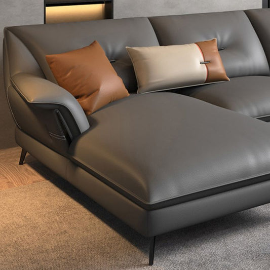 Orange/grey/green/off-white Sectional Sponge/latex Padded Armchair with Pillowback Clearhalo 'furn' 'furn_sectionals' 'Furniture' 'furniture_sectionals' 'Living Room Furniture' 'Sectionals' 1200x1200_4160e512-60f7-4348-b11e-658193f0aa3e