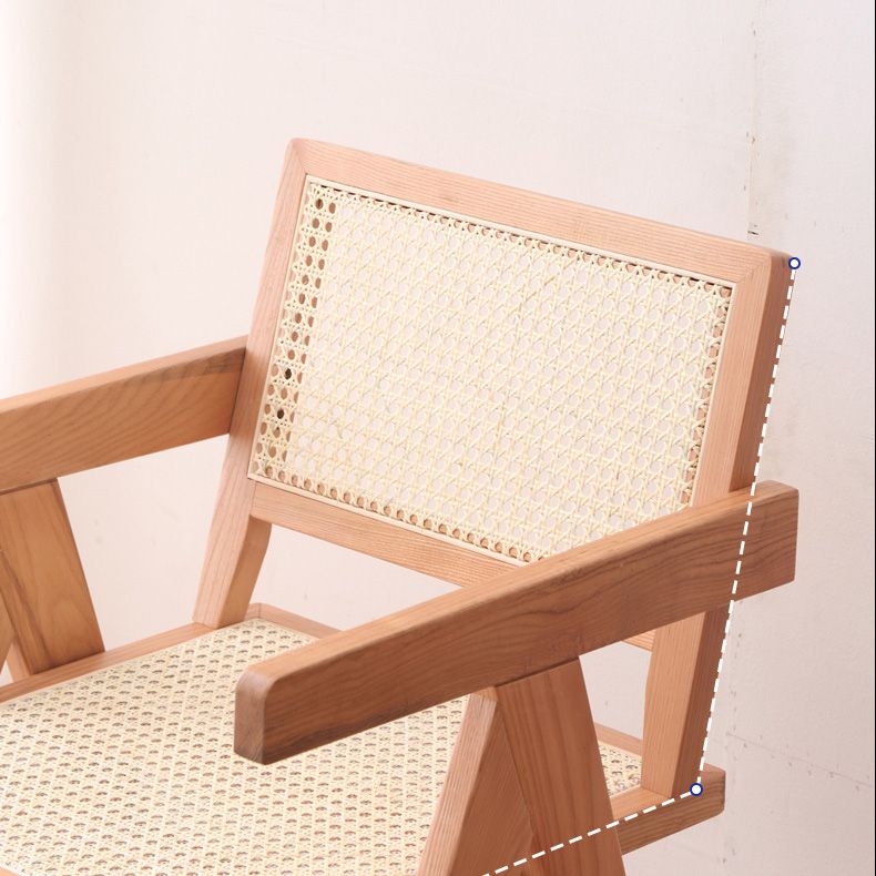 Solid Wood Kitchen Dining Chairs Contemporary Arm Chairs in Natural