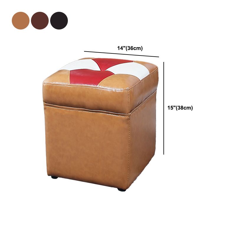 Water Resistant Round Standard Modern Color Lump Leather Ottoman