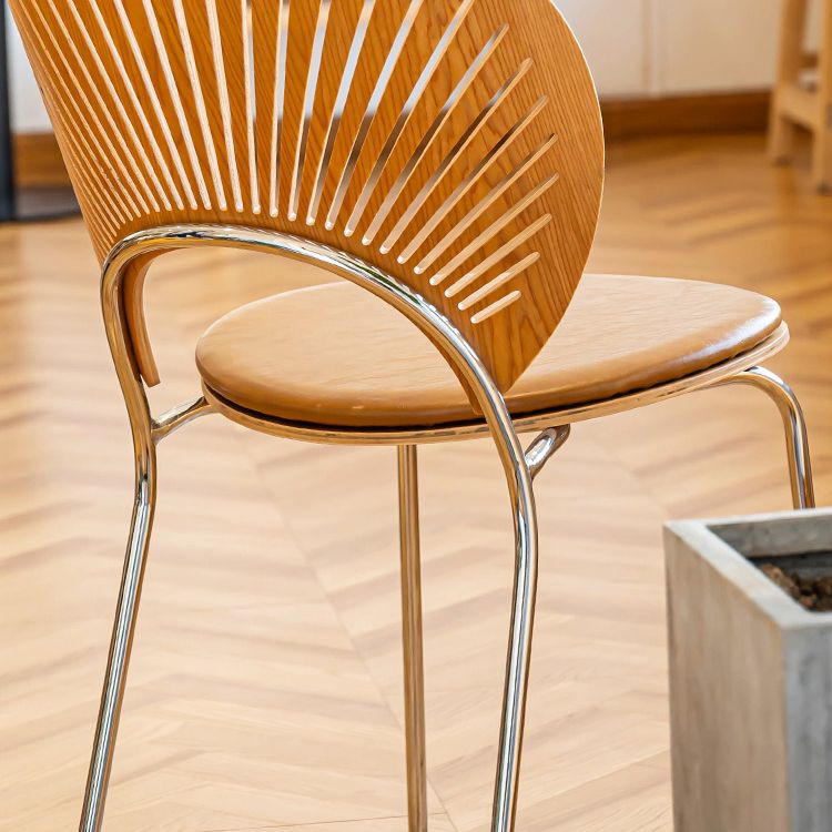 Scandinavian Style Open Back Dining Side Chair with Metal Legs Armless Side Chairs for Home Clearhalo ' kitchen&dining_furn' 'Dining Chairs' 'Dining Tables & Seating' 'dining_chair' 'furn' 'furn_dining_chair' 'Furniture' 'furniture_dining_chair' 'Kitchen & Dining Furniture' 'kitchen' 1200x1200_4162bc74-4f2b-41ef-b561-eca620459c6f