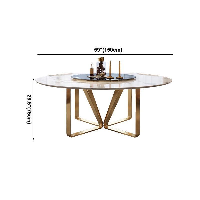 Glam White Marble Dining Table Standard Round Shape Dining Table for Kitchen Clearhalo ' dining_table' 'Dining Tables & Seating' 'Dining Tables' 'furn' 'furn_dining_table' 'Furniture' 'furniture_dining_table' 'Kitchen & Dining Furniture' 'kitchen&dining_furn' 'kitchen' 'kitchen_dining_table' 1200x1200_4165a092-95c8-4bc5-a6f7-86a0dd57fa5b