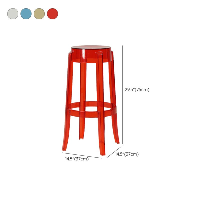 Industrial Backless Round Seat Acrylic Armless Bar Stool for Living Room Clearhalo 'Bar Furniture' 'Bar Stools' 'bar_stools' 'furn' 'furn_bar_stools' 'Furniture' 'Kitchen & Dining Furniture' 1200x1200_416666b2-045e-4054-ba7a-fc50b7dcb96b
