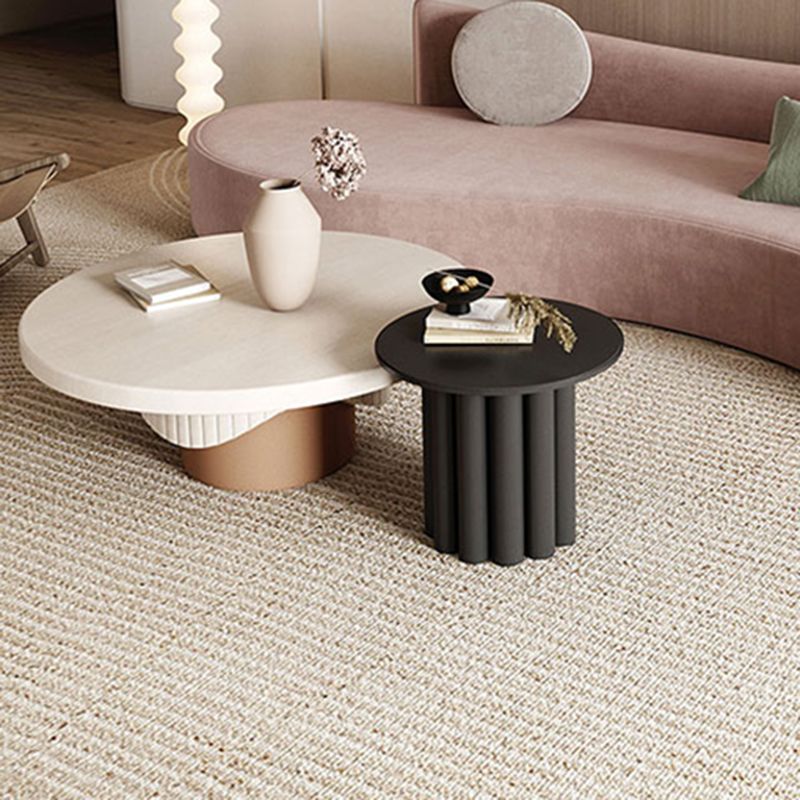 Noordse houten voetstuk salontafel macaroon ronde nestelende salontafel