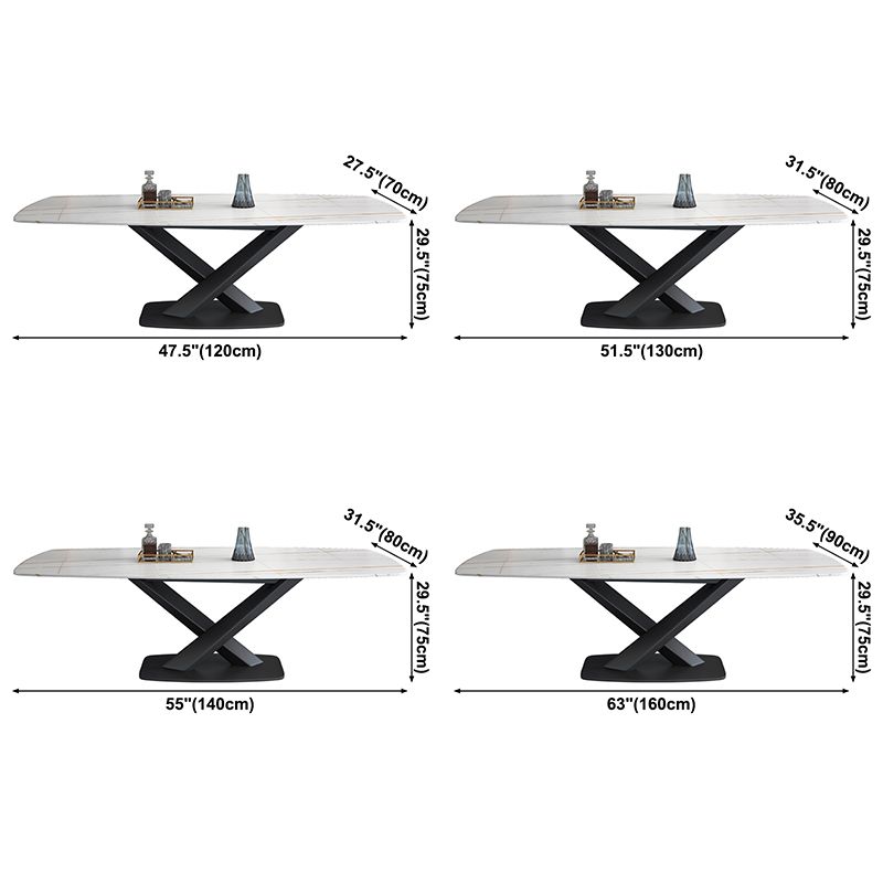 Sintered Stone Top Dining Table Modern Rectangle Table with Metal Pedestal Clearhalo ' dining_table' 'Dining Tables & Seating' 'Dining Tables' 'furn' 'furn_dining_table' 'Furniture' 'furniture_dining_table' 'Kitchen & Dining Furniture' 'kitchen&dining_furn' 'kitchen' 'kitchen_dining_table' 1200x1200_4166b878-1e82-4c14-bf3a-f0ee7de6f6a4