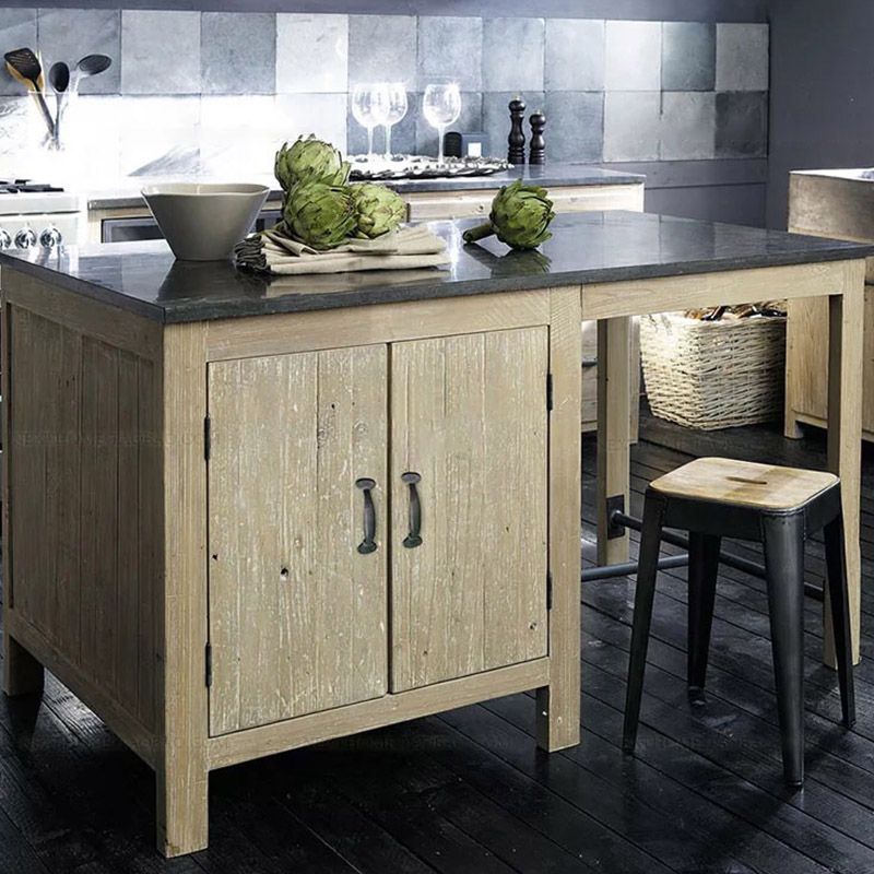 Modern Cucina Isola da pranzo Tavolo di preparazione con mobile per lo stoccaggio