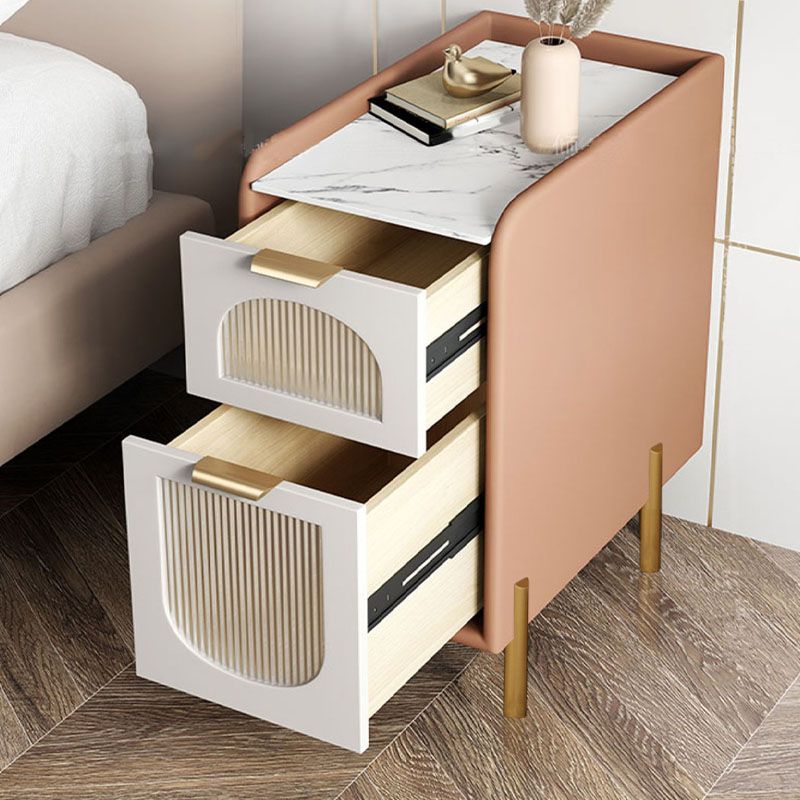 Mitte des Jahrhunderts moderner Stein am Nachtteil und 2 Schubladen für Schlafzimmer