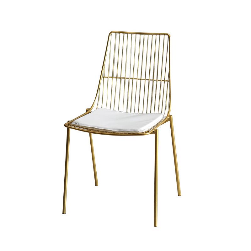 Contemporary Faux Leather Slat Back Side Chair in Matte Finish for Indoor