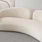 Contemporary Fabric Living Room White Cushions Tuxedo Arm Seating