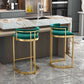 Tabouret de bar Glam Bucket Tabouret de bar rembourré avec base en métal doré