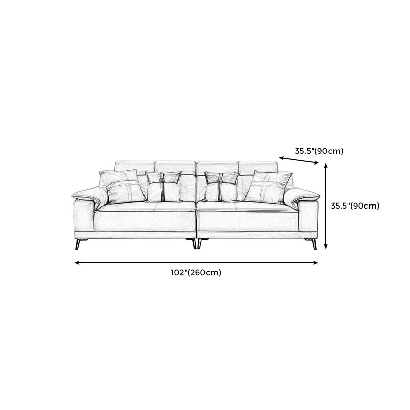 Contemporary Stain-Resistant Faux Leather Sofa Pillow Top Arm Sectional Clearhalo 'furn' 'furn_sectionals' 'Furniture' 'furniture_sectionals' 'kitchen' 'kitchen_sectionals' 'Living Room Furniture' 'Sectionals' 1200x1200_416a789d-58ad-45ab-aebd-7cb8b7dfd9c5