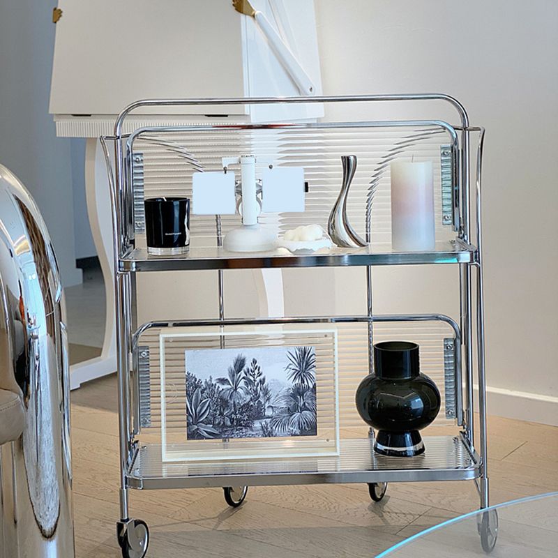 Modern Clear 23.6" End Table Rectangular Glass Side Table with Shelf Clearhalo 'Coffee & Accent Tables' 'End & Side Tables' 'end_side_tables' 'furn' 'furn_end_side_tables' 'Furniture' 'Living Room Furniture' 1200x1200_416aa94b-6066-47b6-9703-176d34f26fa3