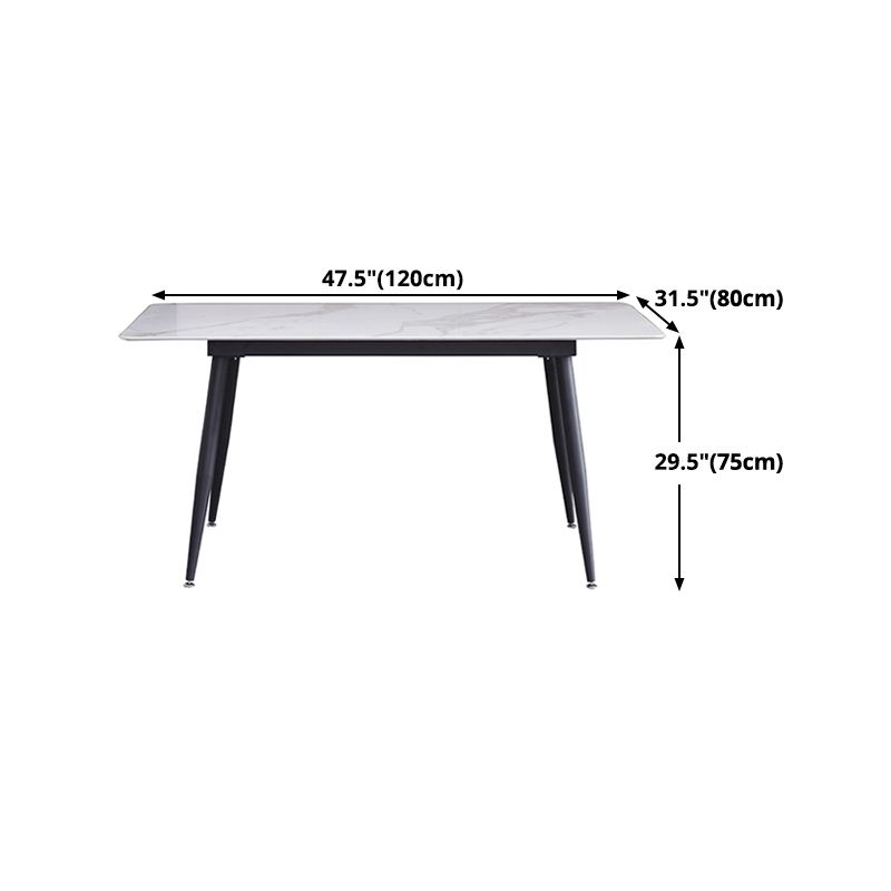 Industrial White Table for Restaurant Rectangle Dining Table with 4 Legs Clearhalo 'Dining Tables & Seating' 'Dining Tables' 'dining_table' 'furn' 'furn_dining_table' 'Furniture' 'Kitchen & Dining Furniture' 1200x1200_416d3102-75bf-4cb2-8e88-b00f52cd0cca