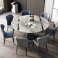 Modern Round Drop-Leaf Dining Table Sintered Stone Table with Pedestal Base,53.1"L x 33.5"W x 30"H Clearhalo ' dining_table' 'Dining Tables & Seating' 'Dining Tables' 'furn' 'furn_dining_table' 'Furniture' 'furniture_dining_table' 'Kitchen & Dining Furniture' 'kitchen&dining_furn' 'kitchen' 'kitchen_dining_table' 1200x1200_416da0a5-fefa-485d-b4d1-5db329c48fa2