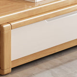 Console TV in legno di gomma moderna per soggiorno in gomma con cassetti, 15 "D / 16,5" D