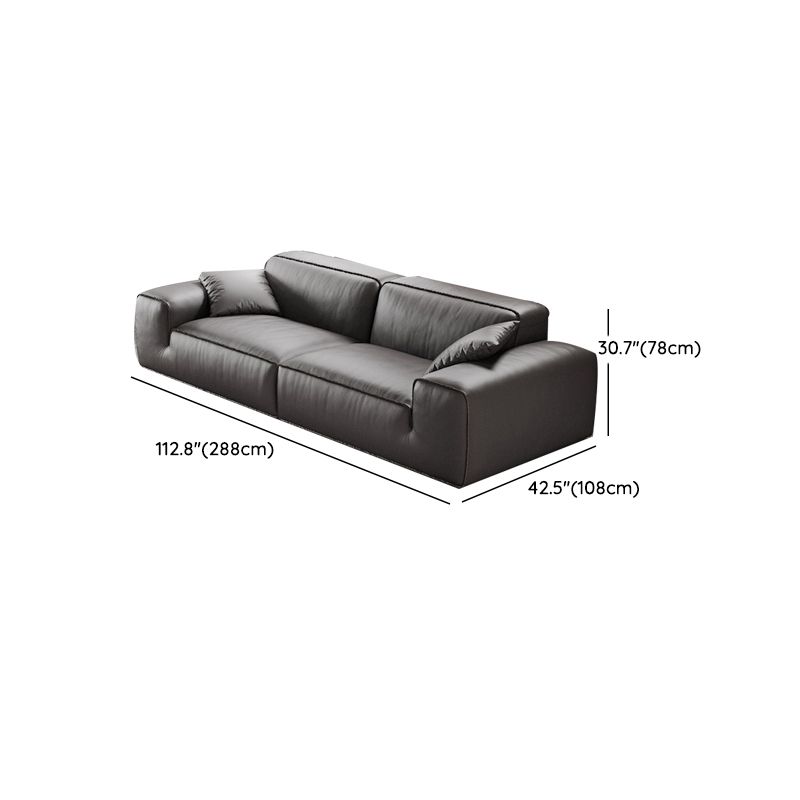 Black Genuine Leather Sectionals 30.7" H Square Arm Sectional Sofa Set Clearhalo 'furn' 'furn_sectionals' 'Furniture' 'Living Room Furniture' 'Sectionals' 1200x1200_416e1343-2245-43b8-b7a8-97e22e1dcdc3