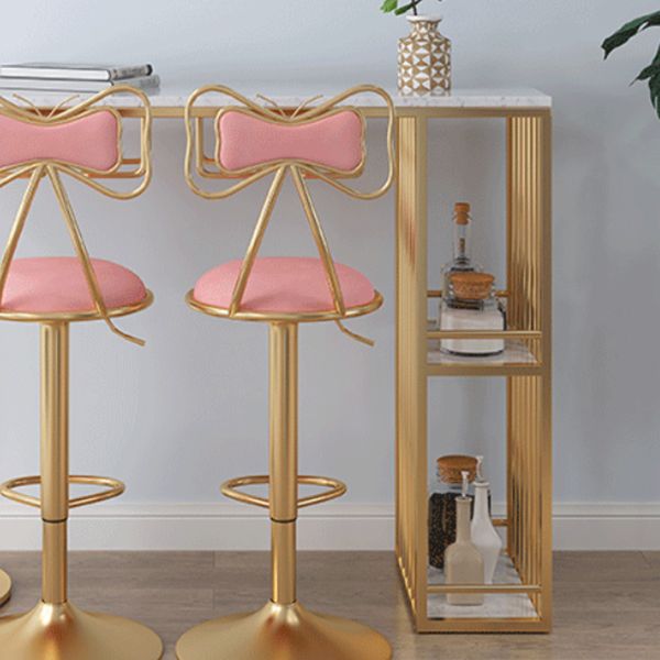 Glam Style Bar Table Faux Marble Double pedestal Bar Dining Table with Storage Clearhalo 'Bar Furniture' 'Bar Tables' 'bar_tables' 'furn' 'furn_bar_tables' 'Furniture' 'Kitchen & Dining Furniture' 1200x1200_416f0e27-7629-4ab0-991e-75f740e26fe2