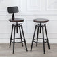 Industrial Metal Barstool Footrest Wood Counter Stool in Matte Finish