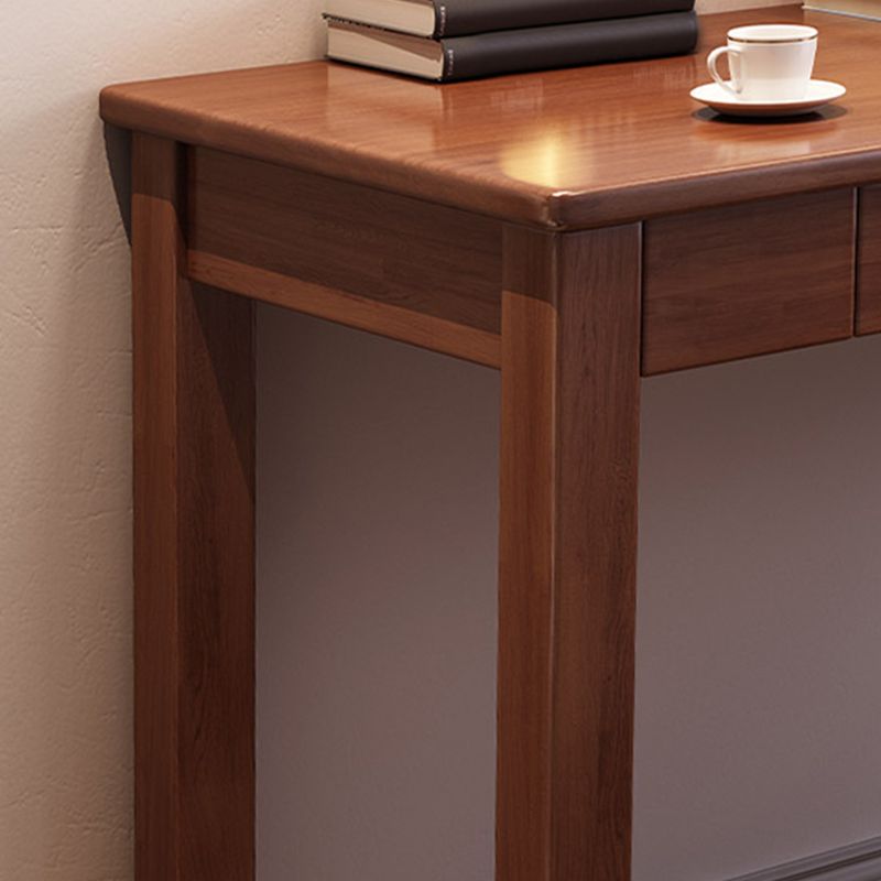 Bureau de bureau de base de base Parsons moderne Bureau d'écriture en bois massif avec tiroirs