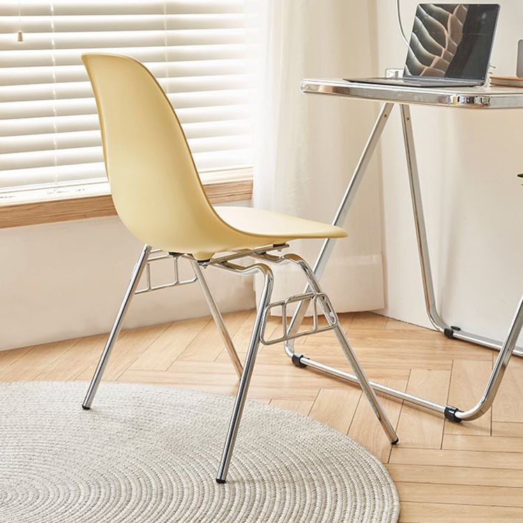 Modern Design Armless Solid Back Chair Plastic Stacking Side Chairs Clearhalo 'Dining Chairs' 'Dining Tables & Seating' 'dining_chair' 'Furniture' 'furniture_dining_chair' 'Kitchen & Dining Furniture' 1200x1200_4170895f-6fdf-4e74-8423-a763bdf83fe2