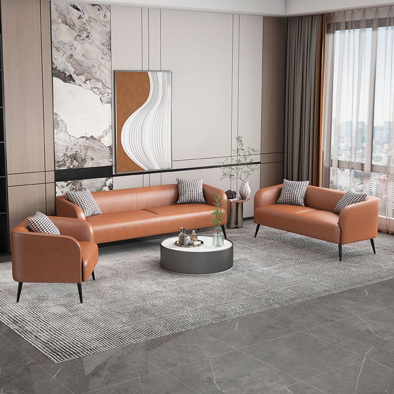 Stain Resistant Faux Leather Sofa Tuxedo Arm Sofa for Living Room Clearhalo 'furn' 'furn_sofas' 'Furniture' 'Living Room Furniture' 'Sofa' 'sofas' 1200x1200_417258dc-663c-492e-afe5-744e65a9e4bb