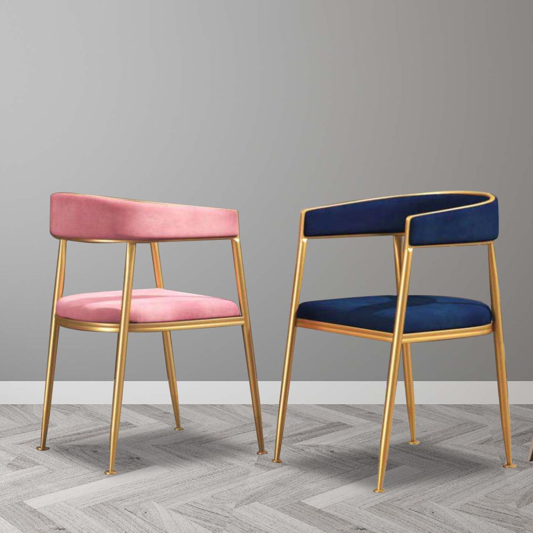 Glam Metal Dining Room Chairs Open Back Upholstered Arm Chair Clearhalo ' kitchen&dining_furn' 'Dining Chairs' 'Dining Tables & Seating' 'dining_chair' 'furn' 'furn_dining_chair' 'Furniture' 'furniture_dining_chair' 'Kitchen & Dining Furniture' 'kitchen' 1200x1200_4172838f-2fd5-43a9-88ea-7b2d6e16a274