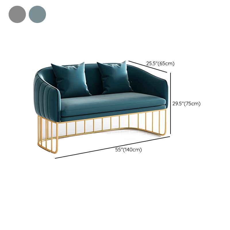 Contemporary Fabric Standard Settee Sloped Arm Tight Back Sofa