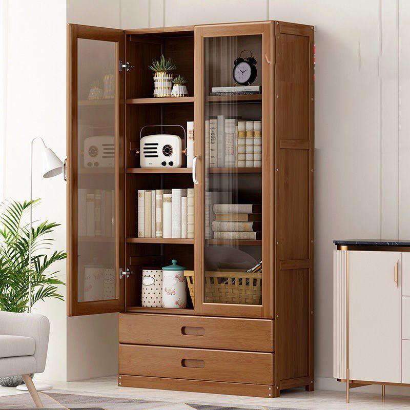 Manufactured Wood Standard Bookshelf Brown Vertical Bookcase with Door and Drawer Clearhalo 'Bookcases' 'furn' 'furn_bookcases' 'Furniture' 'furniture_bookcases' 'Office Furniture' 1200x1200_41731f21-3410-410e-bbfc-85b33f111afd