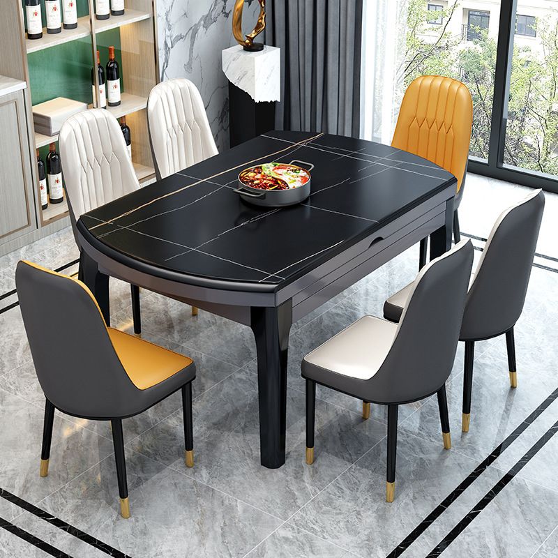 Mesa plegable extensible contemporánea, mesa base de madera maciza para comedor