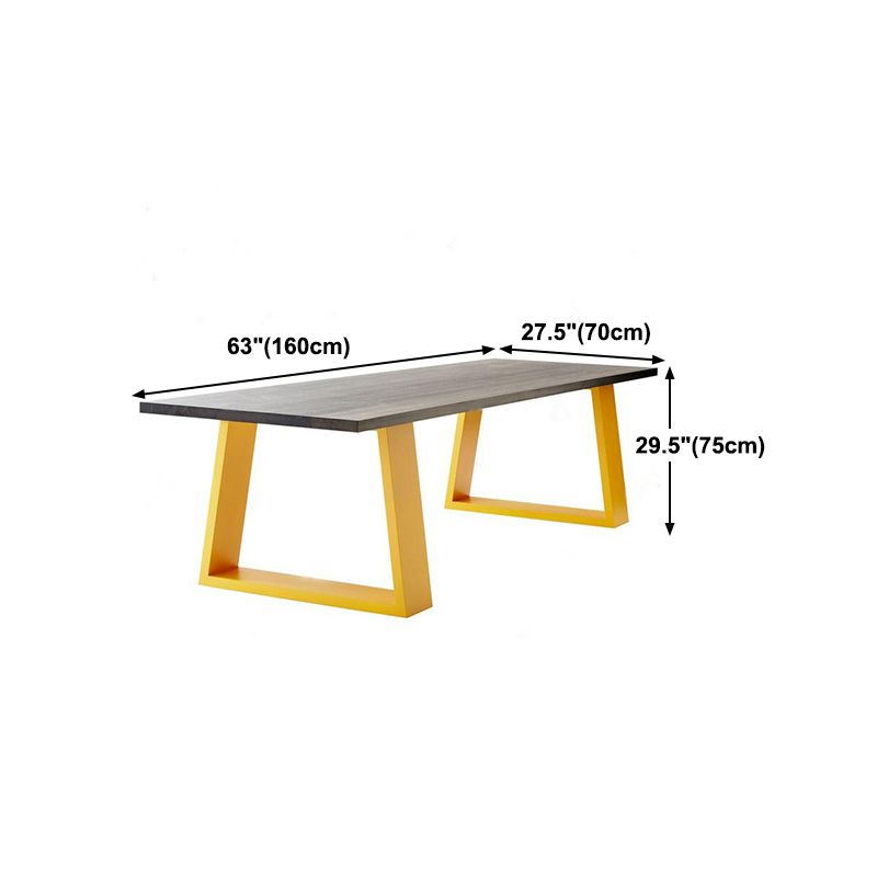 Mesa de metal industrial de la mesa interior de la mesa de madera de pino con base de trineo