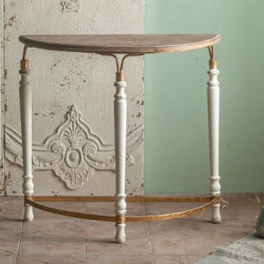 Half Moon Shape Contemporary Console Table White Wood Console Sofa Table