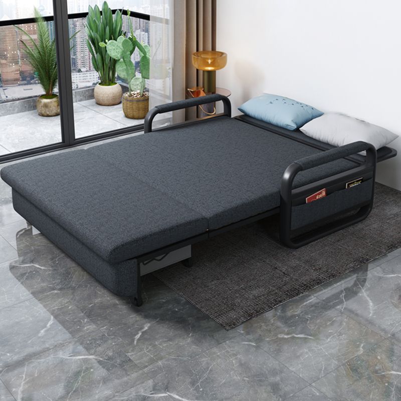 Contemporary Cotton Blend Square Arm Sofa Bed with Storage in Grey Clearhalo 'furn' 'furn_sofas' 'Furniture' 'furniture_sofas' 'Living Room Furniture' 'Sofa' 'sofas' 1200x1200_41780596-803a-4b91-9837-c8f0b49b3b8c