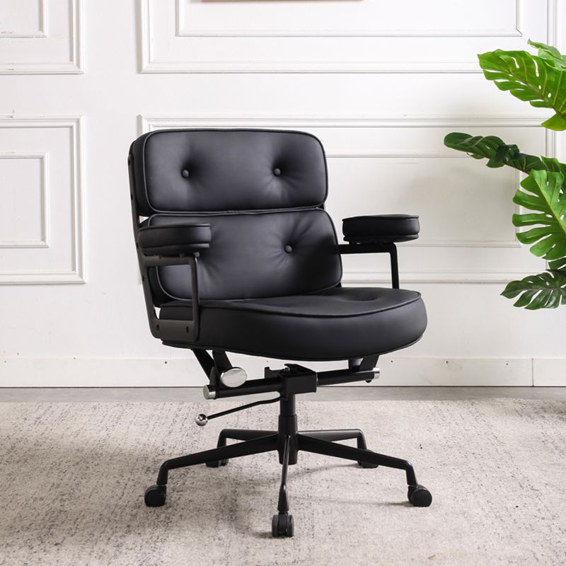 Modern Ergonomic Chair Height-adjustable Leather Fixed Arms Managers Chair Clearhalo 'Furniture' 'furniture_office_chair' 'Office Chairs' 'Office Furniture' 'office_chair' 1200x1200_41794e5f-5122-47fb-b1ef-7926c41ce6bd
