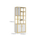 Metal and Wooden Shelf Bookcase Vertical Open Home Book Shelf with 2 Doors
